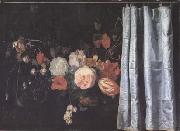 SPELT, Adrian van der Flower Still Life with Curtain (mk14) oil painting picture wholesale